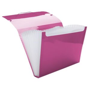 Pasta Sanfonada Plastica A4 12 Divisoes Pink Line - Imagem 2