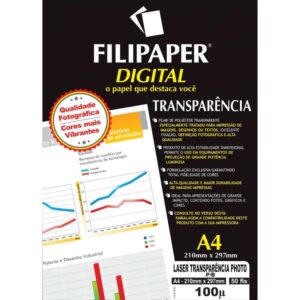Transparencia Laserjet Pt.e Br. a-4 C/Tarja Removivel - Imagem 1
