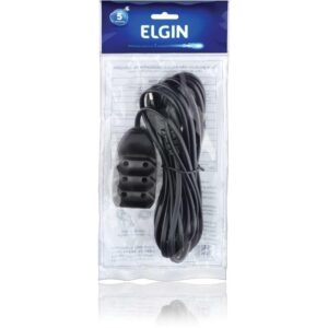 Extensao Eletrica Bipolar 3ENTRADAS 5MTS. Preta - Imagem 2
