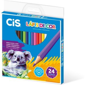 Lapis de Cor Sextavado Cis Plastic 24 Cores - Imagem 1