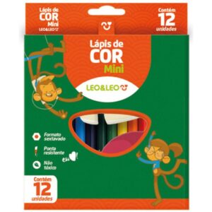 Lapis de Cor Sextavado Leo e Leo Mini 12 Cores - Imagem 1