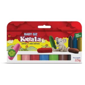 Giz de Cera Jumbo 07 Cores Baby Giz Koala - Imagem 1