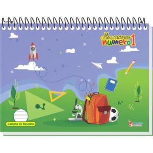Caderno Desenho Univ Capa Dura Numero 1 40F 150G. Espiral - Imagem 3