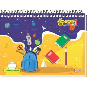 Caderno Desenho Univ Capa Dura Numero 1 40F 150G. Espiral - Imagem 5