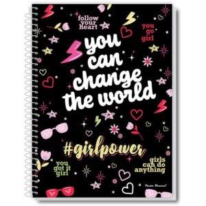 Caderno Espiral 1/4 Capa Dura Uau Feminino 48FLS. - Imagem 3