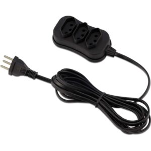 Extensao Eletrica Tripolar 5M 3 Entradas Preta - Imagem 2