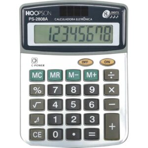 Calculadora de Mesa 8DIGITOS Bateria/Solar Prata - Imagem 1