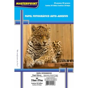 Papel Fotografico Inkjet A4 Glossy Adesivo 80G. - Imagem 1