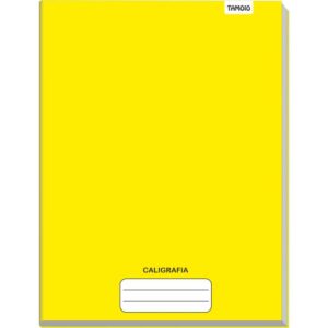 Caderno Caligrafia Capa Dura Liso 48FLS. Brochurao Amarelo - Imagem 1