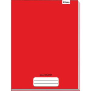 Caderno Caligrafia Capa Dura Liso 48FLS. Brochurao Vermelho - Imagem 1