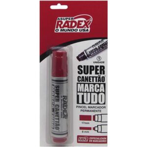 Pincel Marcador Permanente Super Canetao 17MM Vermelho - Imagem 1