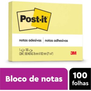 Bloco de Recado Post-It 657 Amarelo 76X102MM C/100FLS - Imagem 4