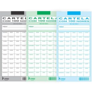 Cartela de Rifa C/100 Nomes Pct.c/50 Cartelas - Imagem 1