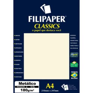 Papel A4 Metalico Champanhe 180GR. - Imagem 1