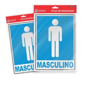 Placa de Sinalizacao Masculino 15X20CM. - Imagem 1