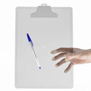 Prancheta Plastica A4 Pop C/Prendedor Plast.crist - Imagem 1