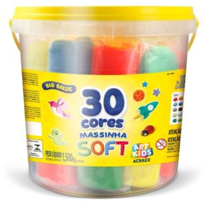 Massa para Modelar Criativa Art Kids Big Balde 30 Un 1,5KG - Imagem 1