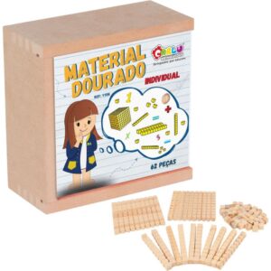 Material Dourado Caixa em Madeira 62PECAS - Imagem 1