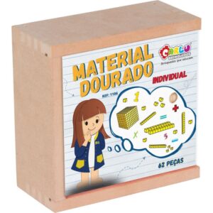 Material Dourado Caixa em Madeira 62PECAS - Imagem 4