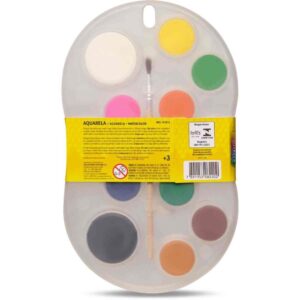 Aquarela Escolar 12 Cores + Pincel - Imagem 3