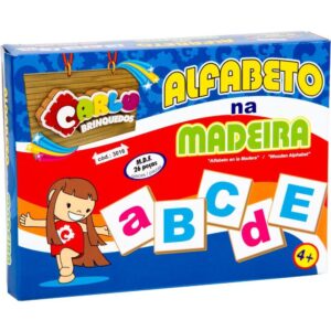 Brinquedo Pedagogico Madeira Alfabeto na Madeira 26PCS - Imagem 3