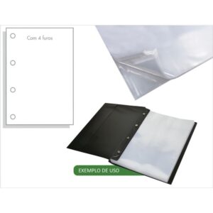 Envelope Plastico A4 4FUROS Medio 0,12 230X310MM - Imagem 1