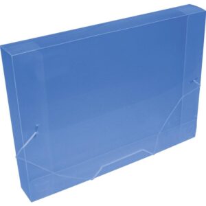 Pasta Aba Elastica Plastica Oficio 40MM Azul - Imagem 1