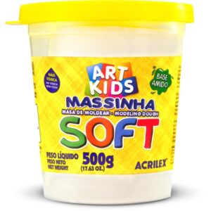 Massa para Modelar Soft 500G.BRANCO Neve Bs Amido - Imagem 1