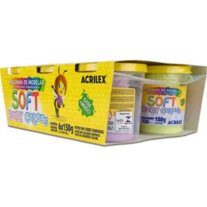 Massa para Modelar Soft Baby Color 150G 6CORES - Imagem 1