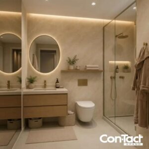 Contact Decorado 45CMX10M Marmore Travertino Brilho - Imagem 2