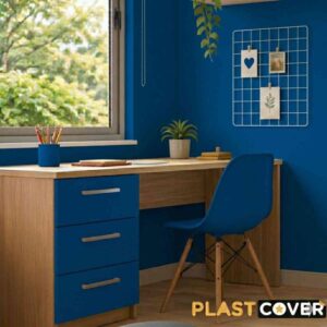 Plastico Adesivo 45CMX10M Opaco Azul Escuro - Imagem 2