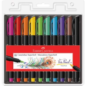 Caneta Hidrografica Supersoft Brush 10CORES - Imagem 1