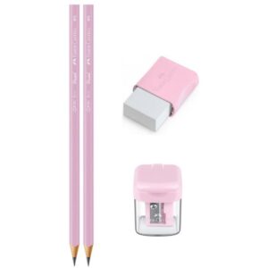 Kit Escolar Rosa Pastel C/ Borracha-Aponta - Imagem 2