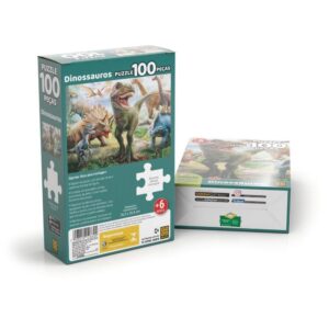 Quebra-Cabeca Cartonado Dinossauro 100 Pcs - Imagem 3