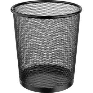 Lixeira para Escritorio Metal Redonda 8,5L Preta 23X26 - Imagem 1