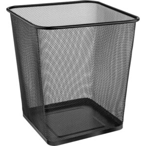 Lixeira para Escritorio Metal Quadrado 16,5L Preta - Imagem 1