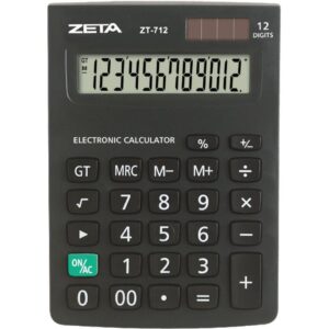 Calculadora de Mesa 12 Dig. Zetta ZT712 Preta - Imagem 1