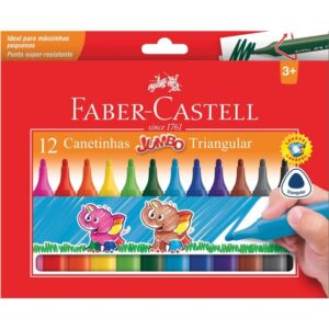 Caneta Hidrografica Jumbo Triangular 12 Cores - Imagem 1