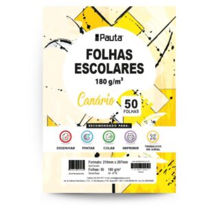 Papel Sulfite A4 Colorido AP60 180G 60KG. Canario 50FLS. - Imagem 1