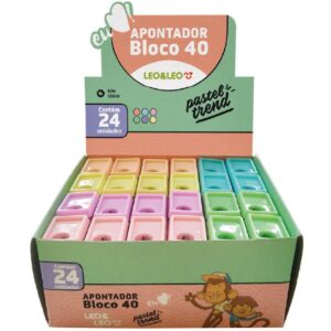 Apontador com Deposito Bloco 4CM 6CORES Pastel - Imagem 1