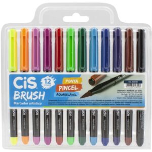 Marcador Artistico Cis Brush 12CORES - Imagem 1