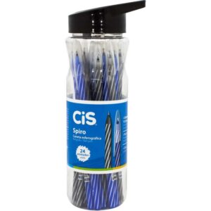 Caneta Esferografica Cis Spiro 0,7MM Azul e Preta - Imagem 1