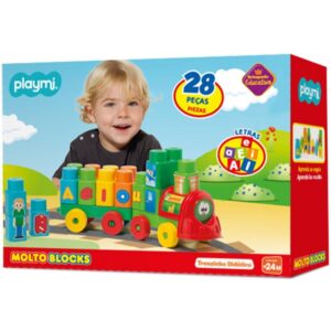 Brinquedo Educativo Trenzinho Baby Land 28 Blocos - Imagem 2