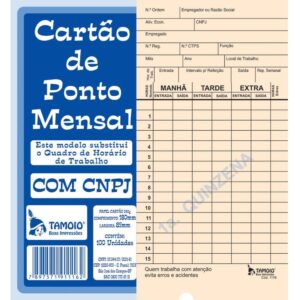 Impresso Cartao de Ponto Palha Diponto C/Cnpj - Imagem 2
