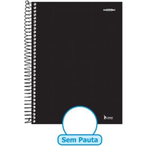 Caderno Espiral 1/4 Capa Dura Neutro Preto 200FLS. S/Pauta - Imagem 1