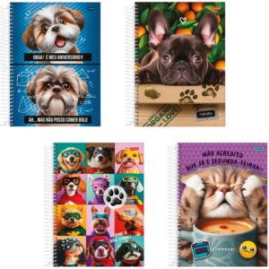 Caderno 01X1 Capa Dura Pets Love 80FLS. - Imagem 1