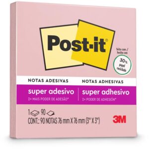 Bloco de Recado Post-It 76X76MM Rosa Milenio 90FLS. - Imagem 1
