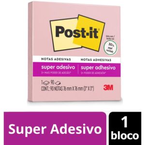 Bloco de Recado Post-It 76X76MM Rosa Milenio 90FLS. - Imagem 2