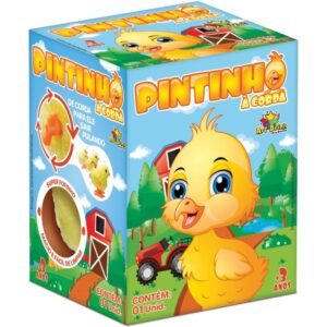 Brinquedo para Bebe Pintinho Amarelo a Corda Caixa - Imagem 4