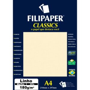 Papel A4 Linho Marfim 180G. - Imagem 1